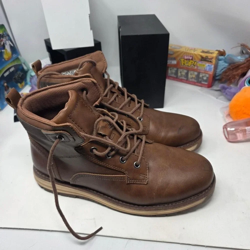 Sonoma Troye Men's Lace-Up Boots | Size 10| Brown Cognac